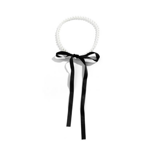 Choker de perlas con liston